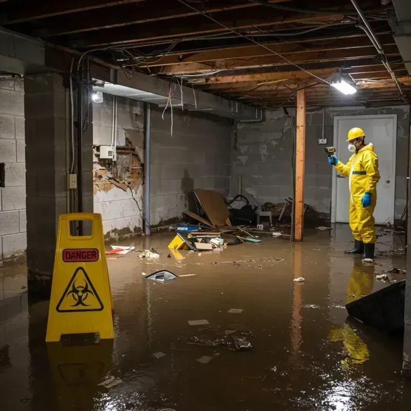 Flooded Basement Electrical Hazard in South Rosemary, NC Property